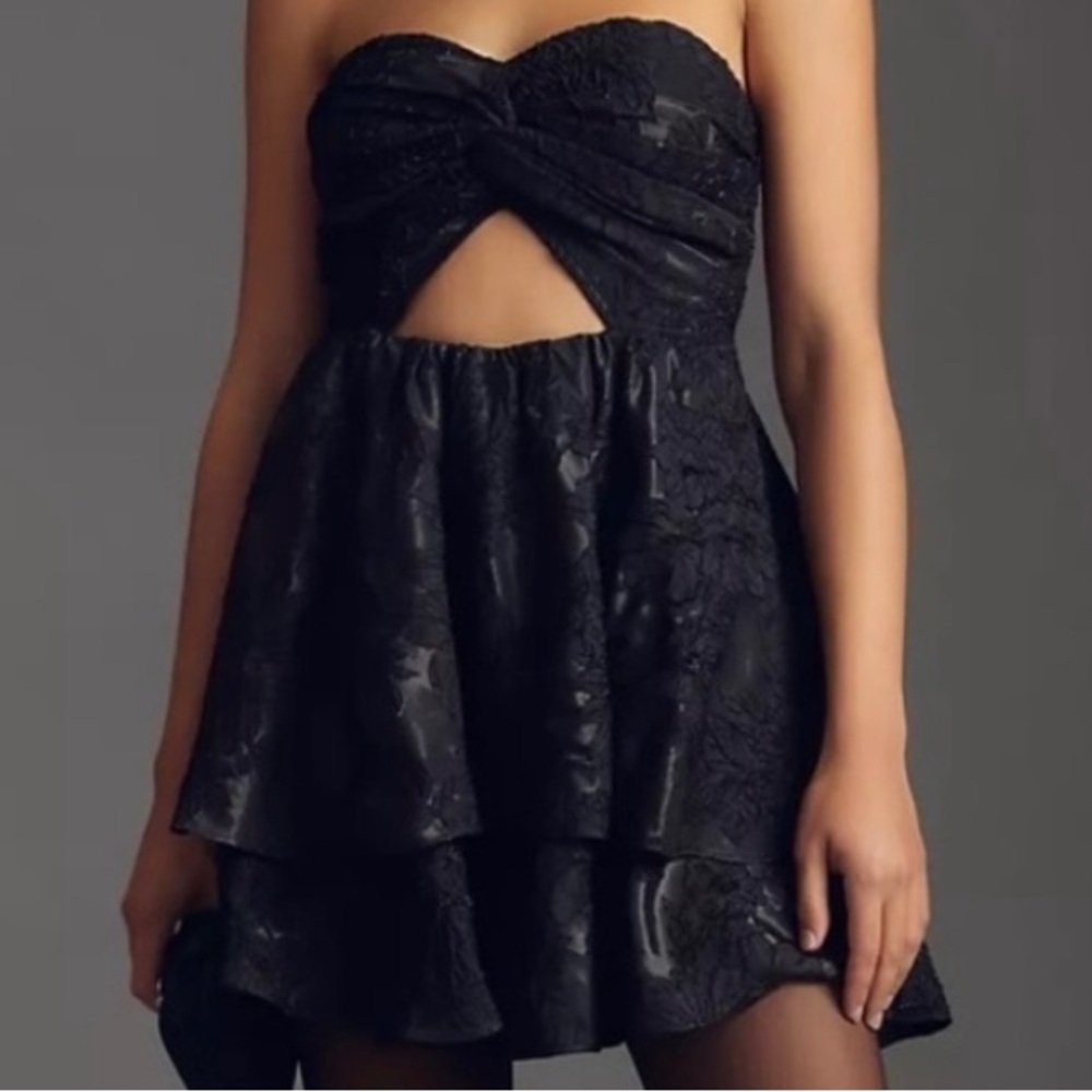ANTHROPOLOGIE BHANUNI JYOTI STRAPLESS MINI DRESS BLACK SIZE 8 &10 NWT